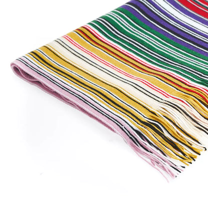 Mustard Green Multicolour Geometric Missoni Scarf with Fringes