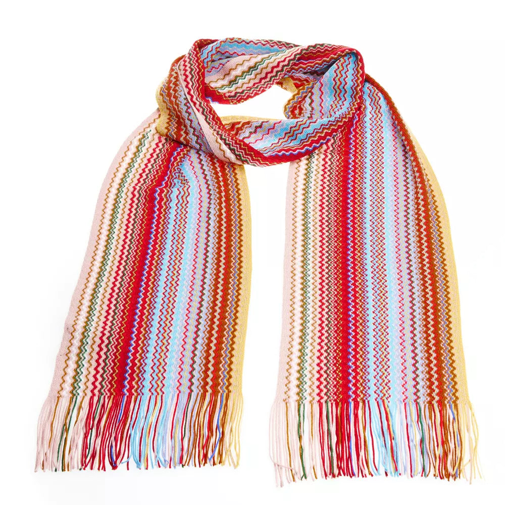 Women's Vivid Multicolour Striped Missoni Scarf with Fringes