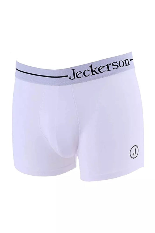 White Cotton Men's Jeckerson Logo Boxer Underwear designed by Jeckerson available from Moon Behind The Hill 's Clothing > Underwear & Socks > Underwear > Mens range