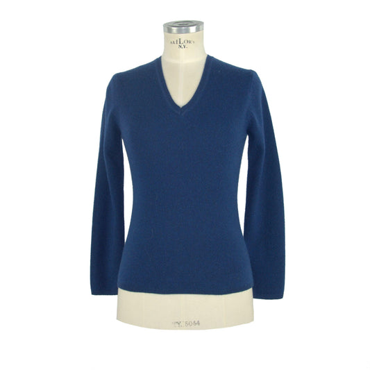 Emilio Romananelli Women's Blue Cashmere Sweater - Designed by Emilio Romanelli Available to Buy at a Discounted Price on Moon Behind The Hill Online Designer Discount Store