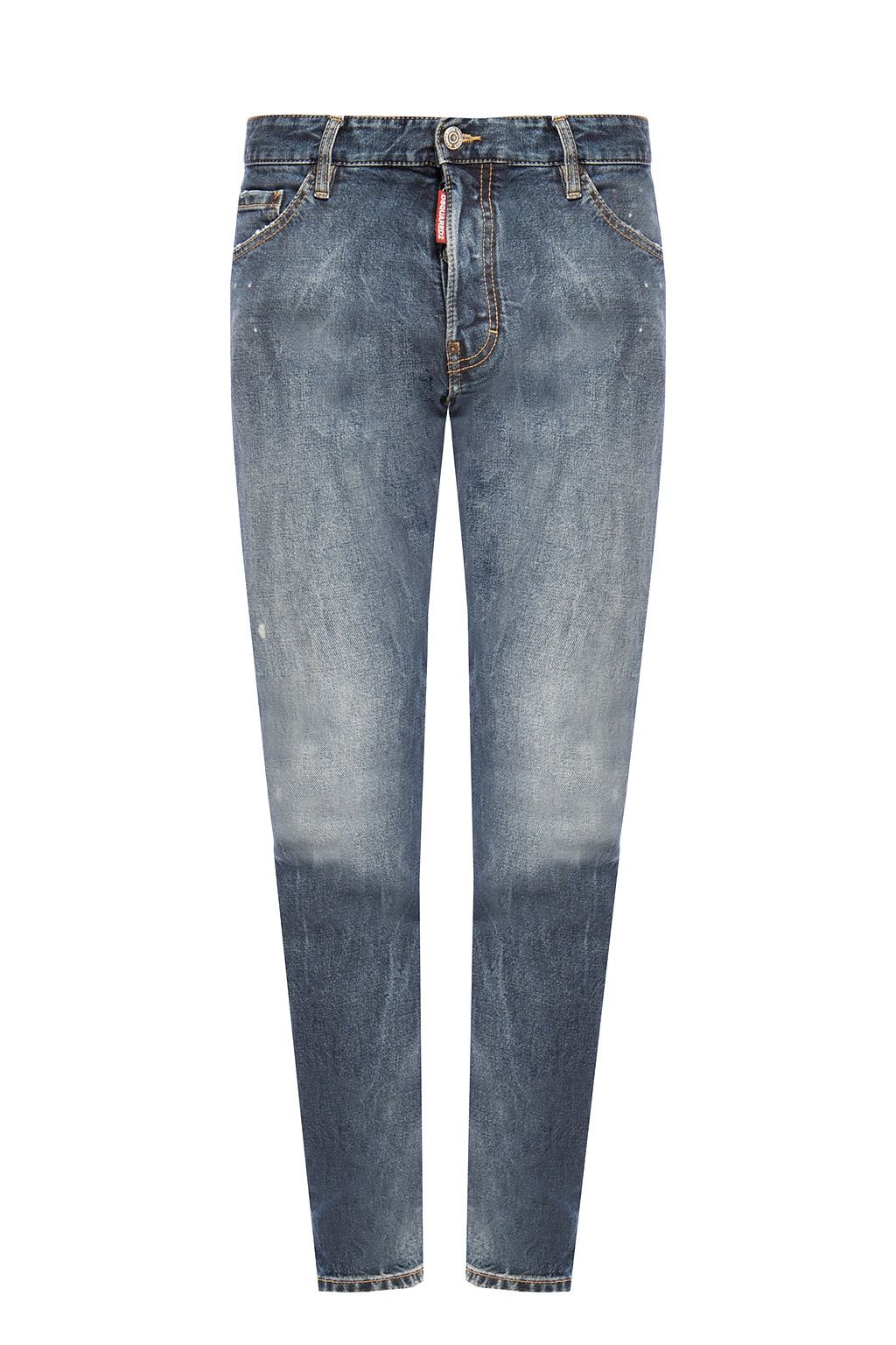 Dsquared² Men's 'Cool Guy' Blue Cotton Distressed Jeans - Designed by Dsquared² Available to Buy at a Discounted Price on Moon Behind The Hill Online Designer Discount Store