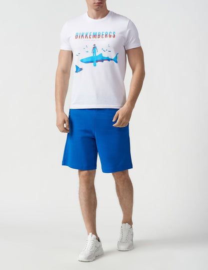 Bikkembergs Men's Blue Cotton Bermuda Shorts