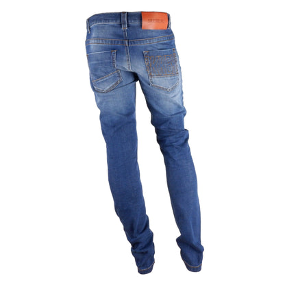 Dark Blue Regular Fit Men's Jeans - Designed by Bikkembergs Available to Buy at a Discounted Price on Moon Behind The Hill Online Designer Discount Store