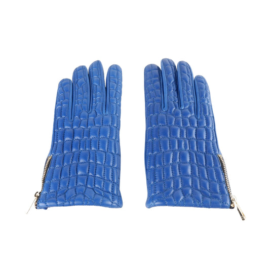 Cavalli Class Quilted Blue Lady Gloves - Designed by Cavalli Class Available to Buy at a Discounted Price on Moon Behind The Hill Online Designer Discount Store