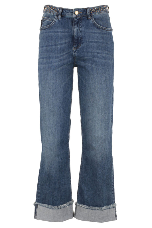Blue-wash Imperfect Women's Flared Jeans - Designed by Imperfect Available to Buy at a Discounted Price on Moon Behind The Hill Online Designer Discount Store