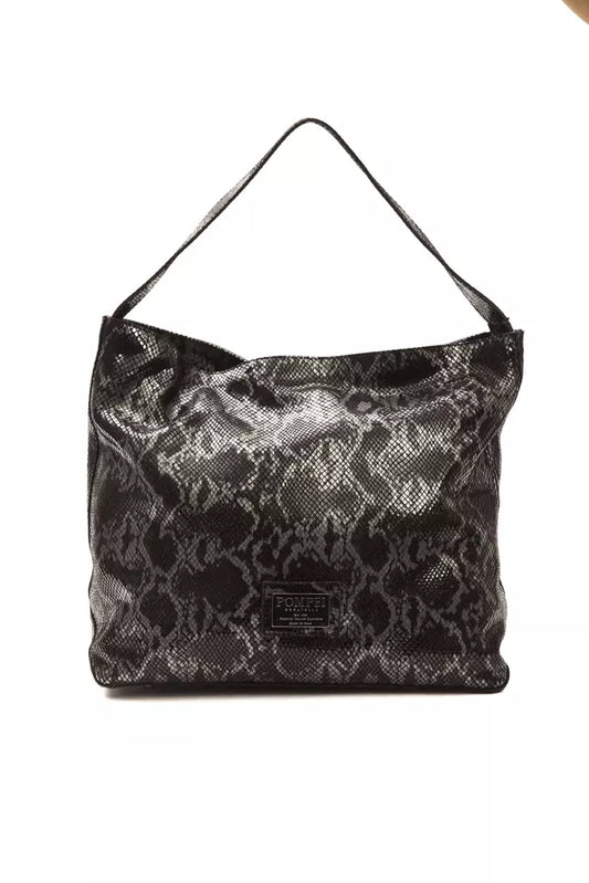 Pompei Donatella Dark Grey Python Print Leather Shoulder Bag designed by Pompei Donatella available from Moon Behind The Hill 's Handbags, Wallets & Cases > Handbags > Womens range