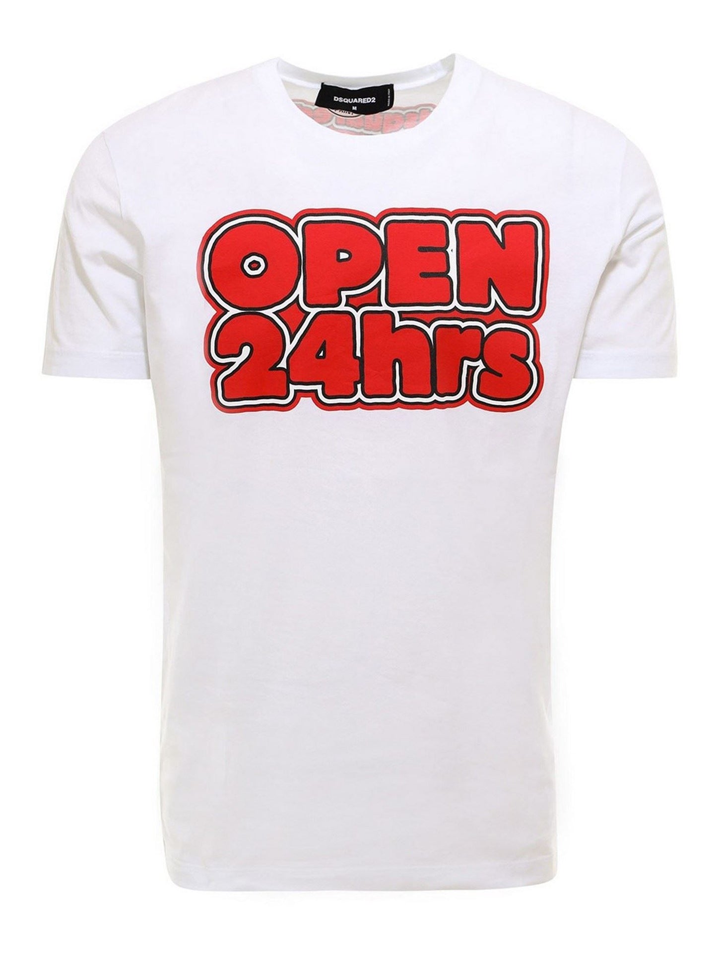 White Dsquared² Men's Open 24hrs T-shirt