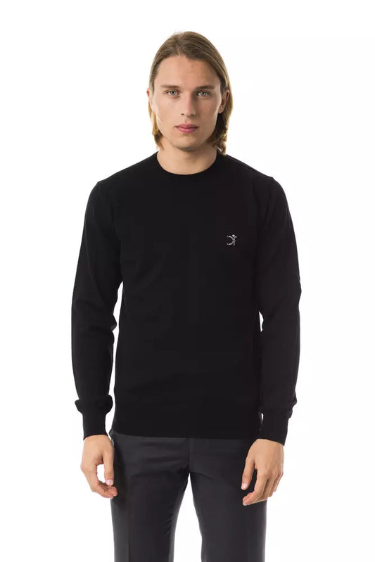 Black Uominitaliani Men's Crew Neck Sweater - Designed by Uominitaliani Available to Buy at a Discounted Price on Moon Behind The Hill Online Designer Discount Store