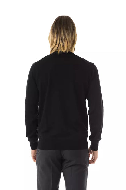 Black Uominitaliani Men's Crew Neck Sweater - Designed by Uominitaliani Available to Buy at a Discounted Price on Moon Behind The Hill Online Designer Discount Store
