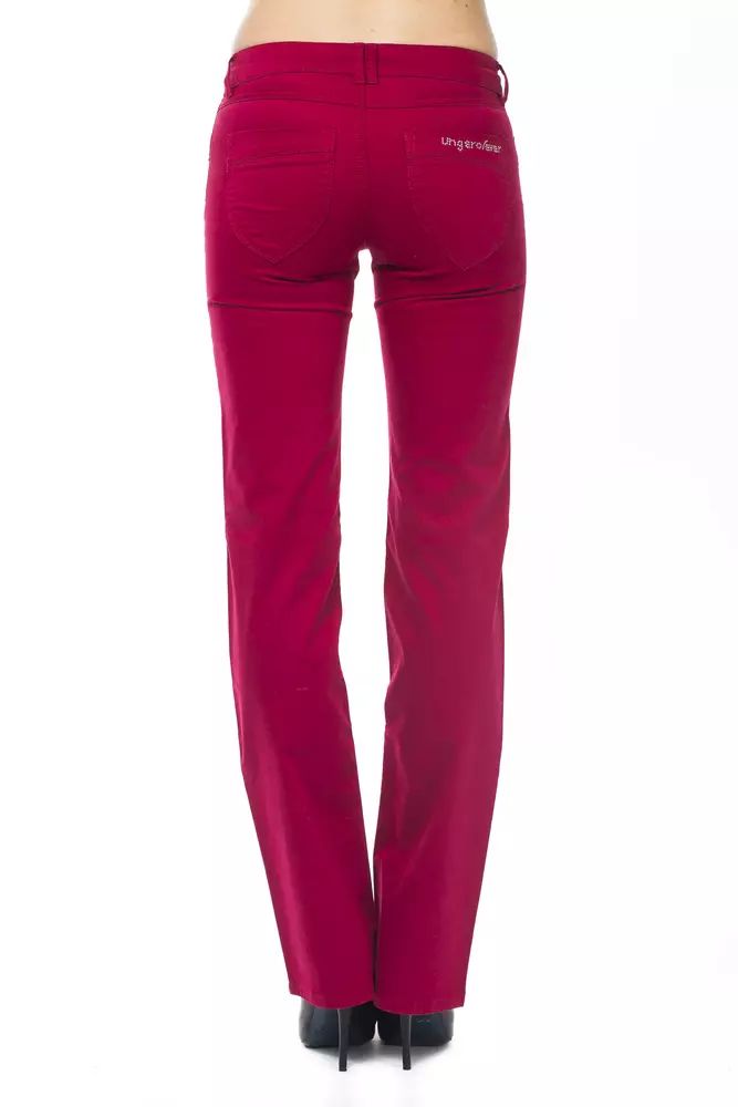 Red Cotton Jeans & Pant