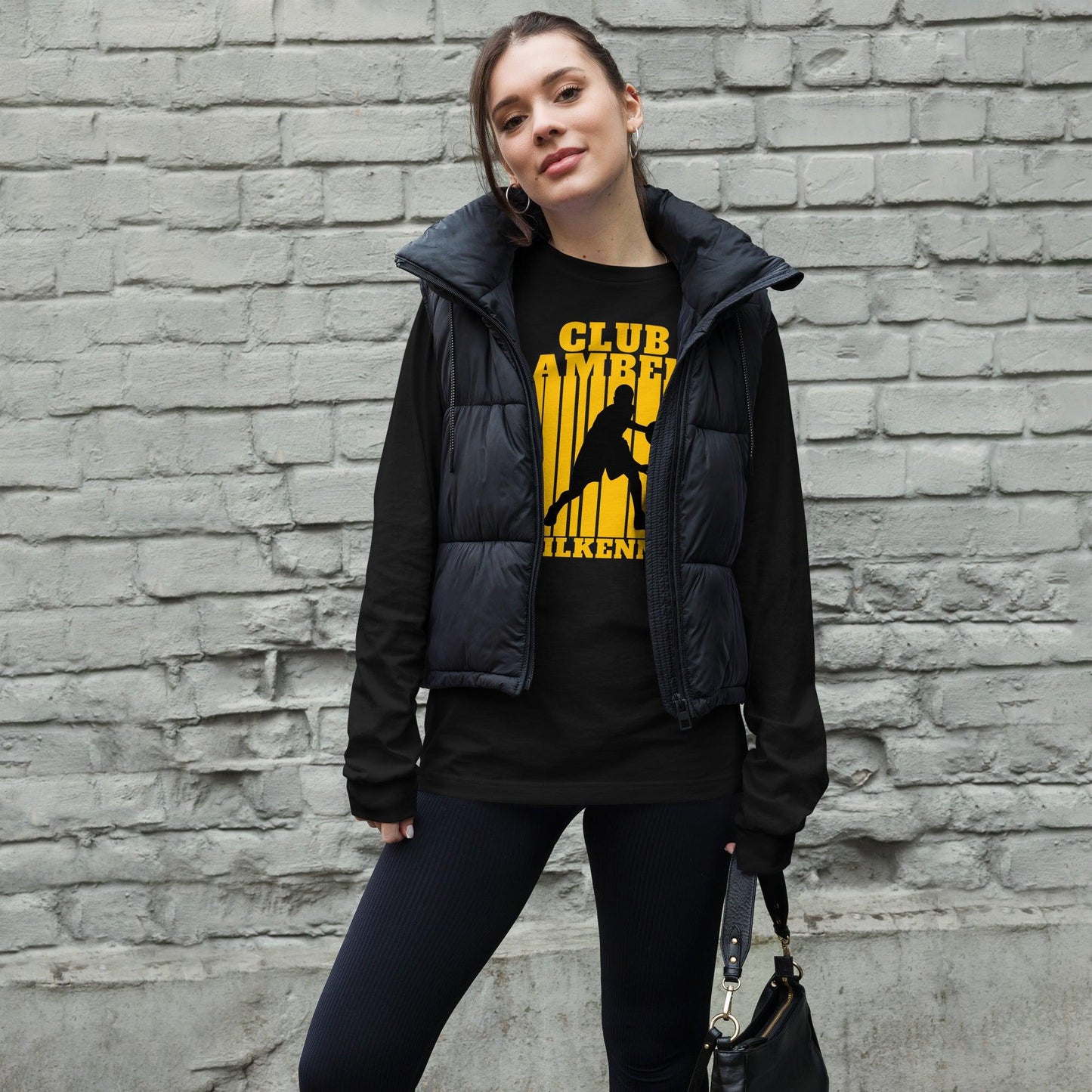 Club Amber Kilkenny Unisex Long Sleeve Tee - Designed by Moon Behind The Hill Available to Buy at a Discounted Price on Moon Behind The Hill Online Designer Discount Store