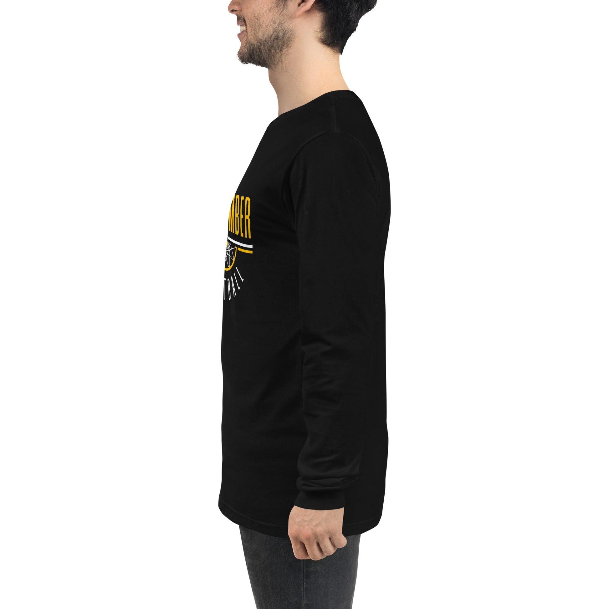 Club Amber Basketball Unisex Long Sleeve Tee - Designed by Moon Behind The Hill Available to Buy at a Discounted Price on Moon Behind The Hill Online Designer Discount Store