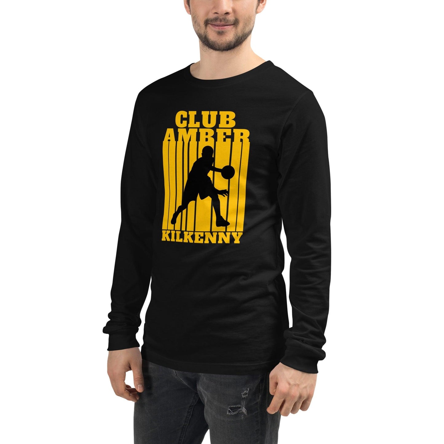 Club Amber Kilkenny Unisex Long Sleeve Tee - Designed by Moon Behind The Hill Available to Buy at a Discounted Price on Moon Behind The Hill Online Designer Discount Store