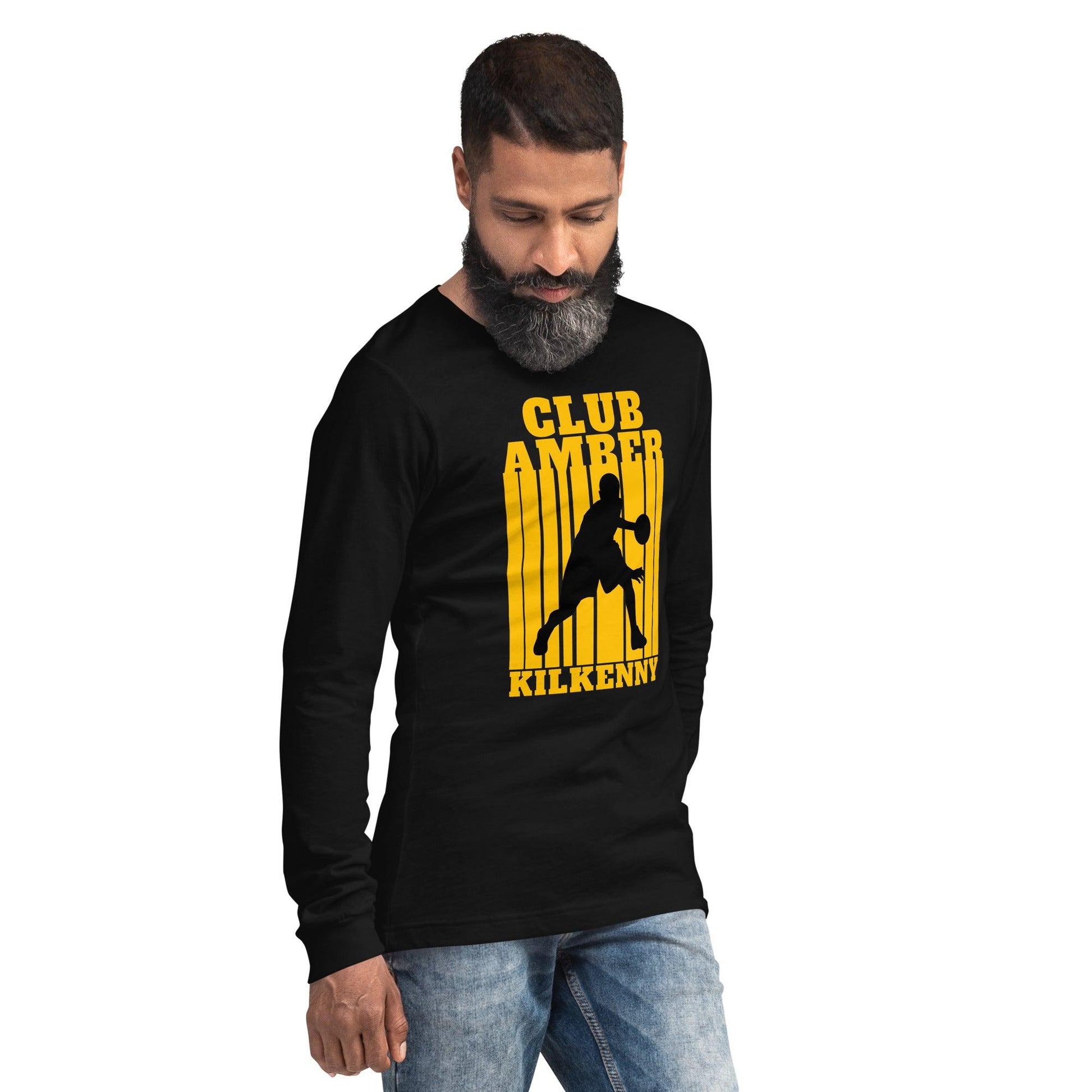 Club Amber Kilkenny Unisex Long Sleeve Tee - Designed by Moon Behind The Hill Available to Buy at a Discounted Price on Moon Behind The Hill Online Designer Discount Store