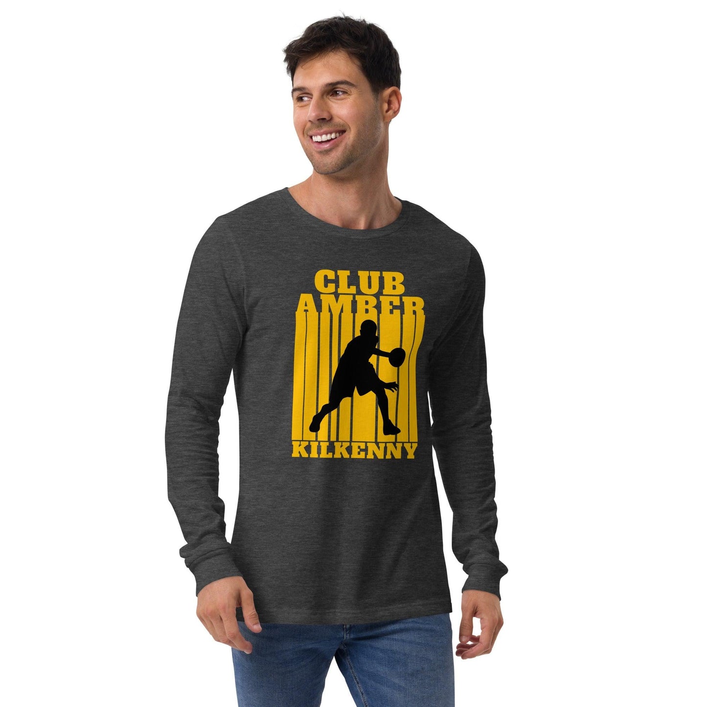 Club Amber Kilkenny Unisex Long Sleeve Tee - Designed by Moon Behind The Hill Available to Buy at a Discounted Price on Moon Behind The Hill Online Designer Discount Store