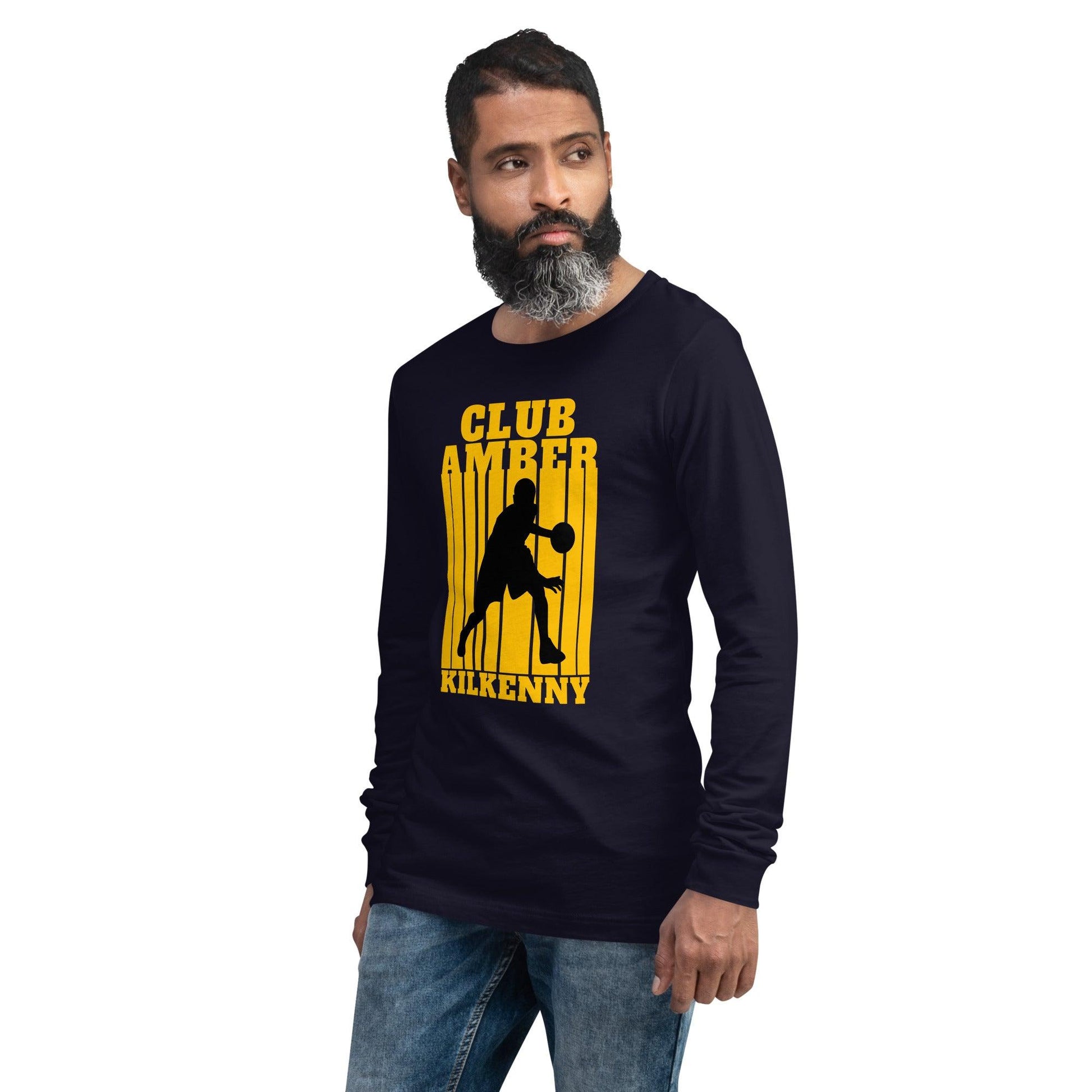 Club Amber Kilkenny Unisex Long Sleeve Tee - Designed by Moon Behind The Hill Available to Buy at a Discounted Price on Moon Behind The Hill Online Designer Discount Store