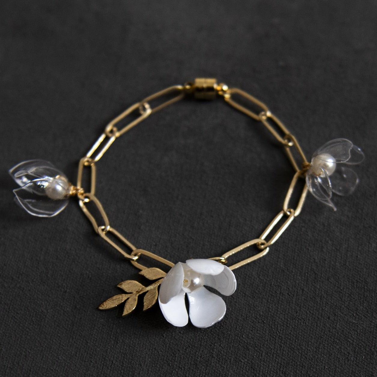 Upcycled Triple-flower Bracelet designed by Upcycle with Jing available from Moon Behind The Hill 's Jewelry > Bracelets > Womens range