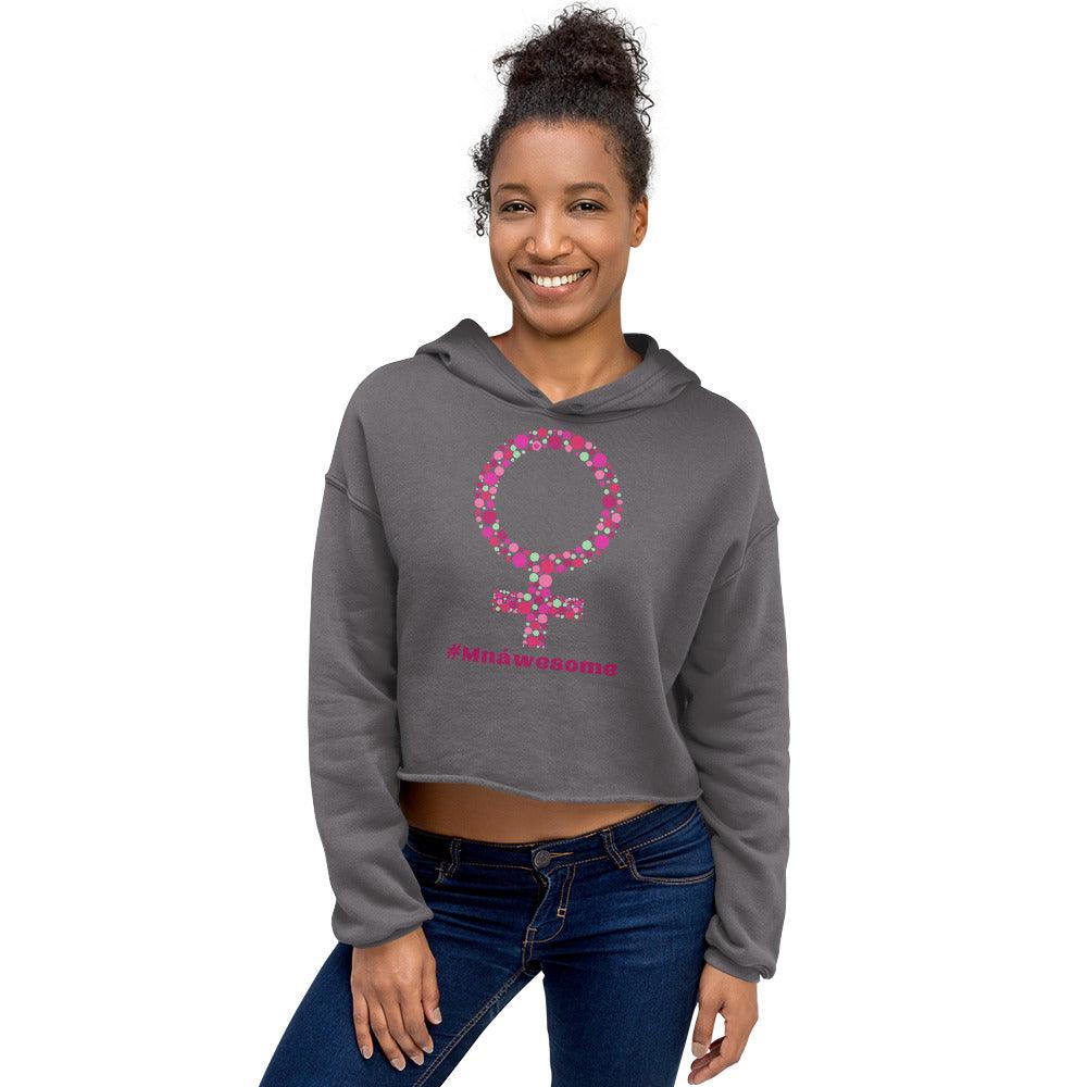 Women's #Mnáwesome Print Crop Hoodie designed by Moon Behind The Hill available from Moon Behind The Hill's Women's Clothing range